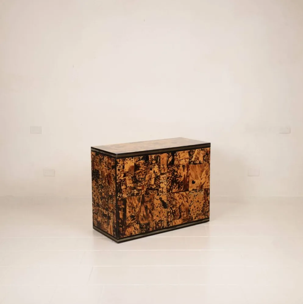 Cabinet en écaille de tortue unique par Roberto Jodice pour Ottini Milano 1974