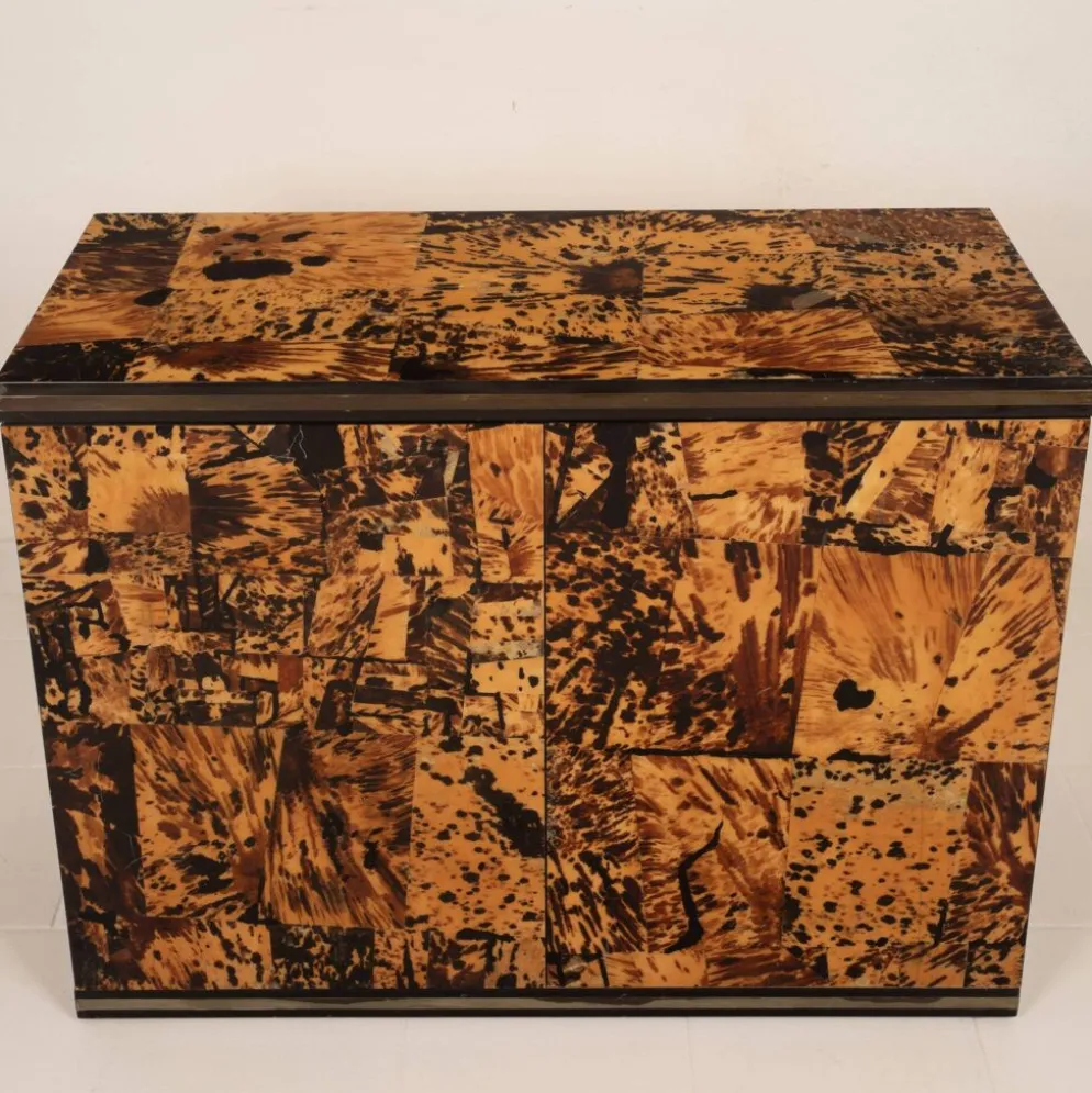 Cabinet en écaille de tortue unique par Roberto Jodice pour Ottini Milano 1974