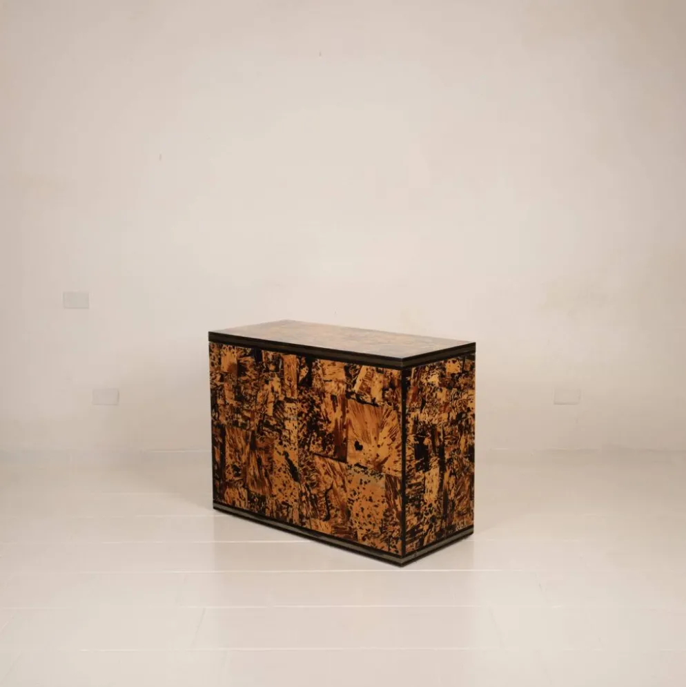 Cabinet en écaille de tortue unique par Roberto Jodice pour Ottini Milano 1974
