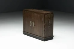 Cabinet en chêne Art Déco moderniste, France, années 1940