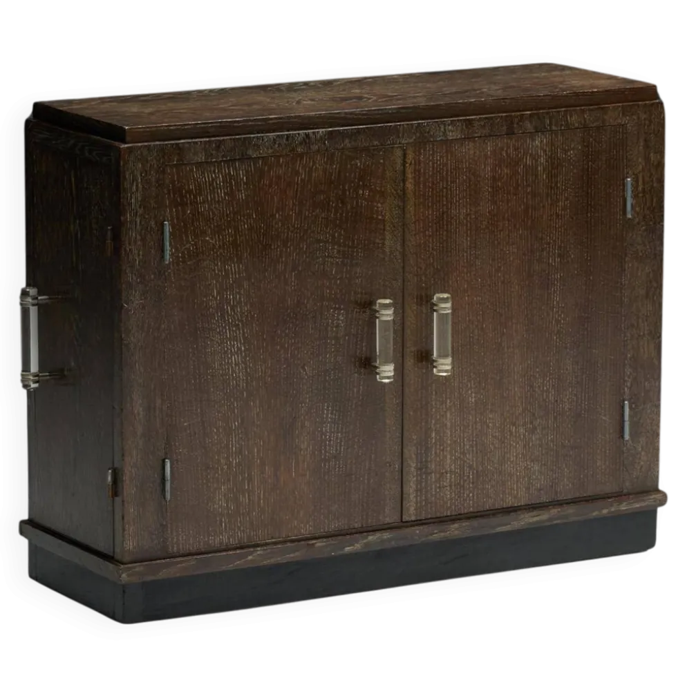 Cabinet en chêne Art Déco moderniste, France, années 1940