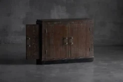 Cabinet en chêne Art Déco moderniste, France, années 1940
