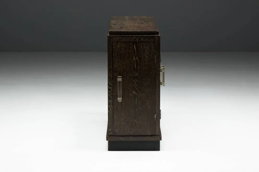 Cabinet en chêne Art Déco moderniste, France, années 1940