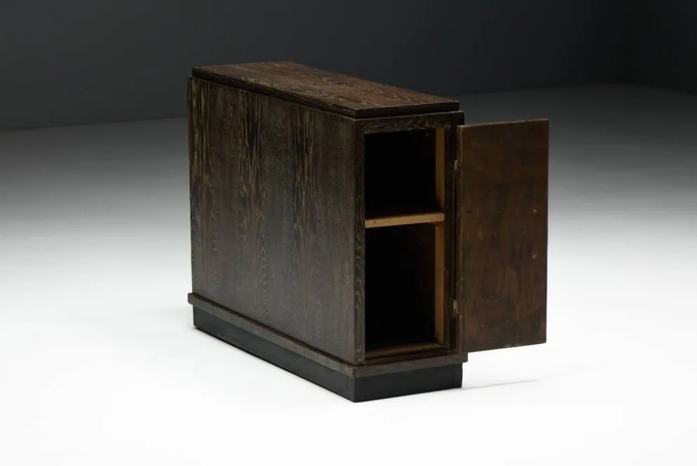 Cabinet en chêne Art Déco moderniste, France, années 1940