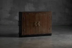 Cabinet en chêne Art Déco moderniste, France, années 1940