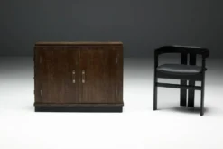 Cabinet en chêne Art Déco moderniste, France, années 1940