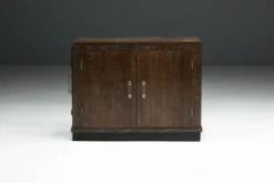 Cabinet en chêne Art Déco moderniste, France, années 1940