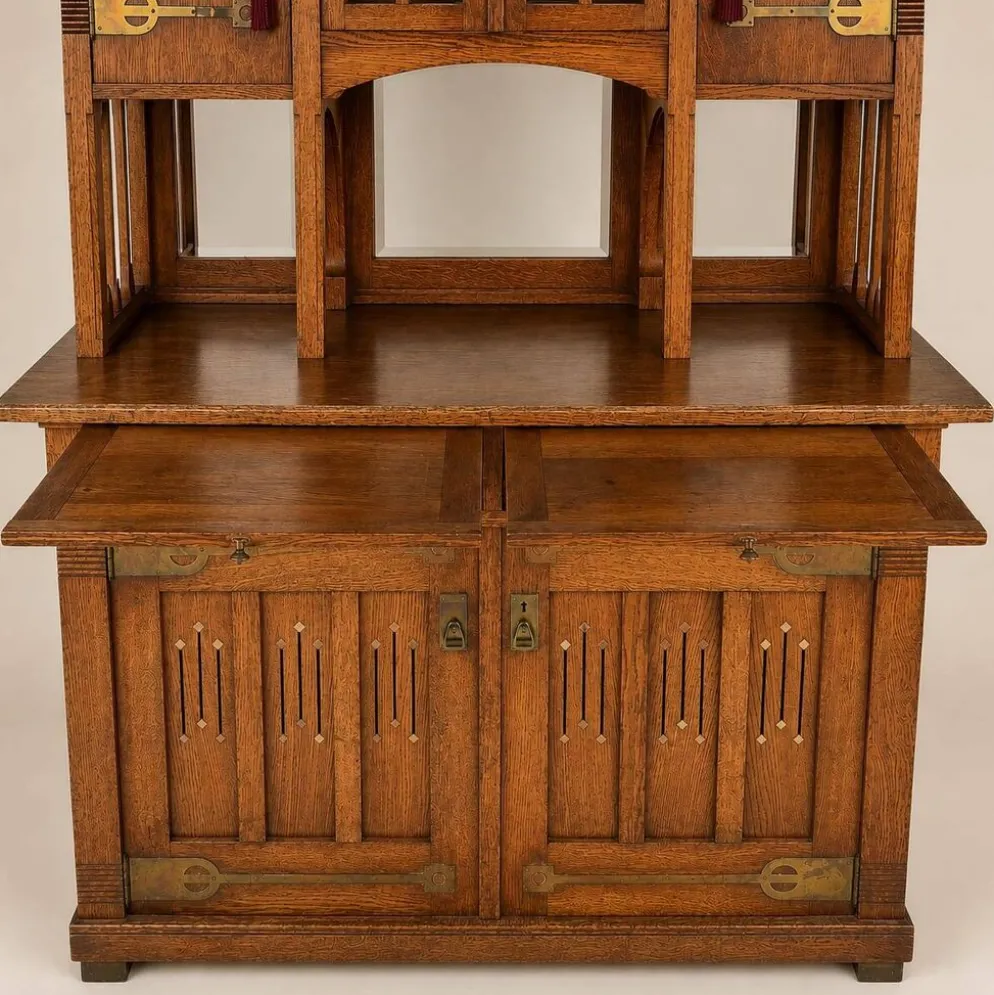 Cabinet en chêne Art Nouveau, années 1930
