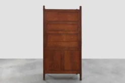 Cabinet en chêne de style Jugendstil avec section d'étagère ouverte, Pays-Bas vers 1900