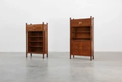 Cabinet en chêne de style Jugendstil avec section d'étagère ouverte, Pays-Bas vers 1900