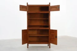 Cabinet en chêne de style Jugendstil avec section d'étagère ouverte, Pays-Bas vers 1900