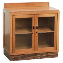 Cabinet en chêne néerlandais subtil de l'École d'Amsterdam / cabinet Art Déco avec portes en verre
