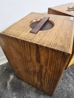 Cabinet en chêne à tambour industriel des années 30, forme portable