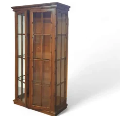 Cabinet en faux bambou par Jonathan Adler / couches de verre / années 1980