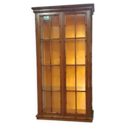 Cabinet en faux bambou par Jonathan Adler / couches de verre / années 1980