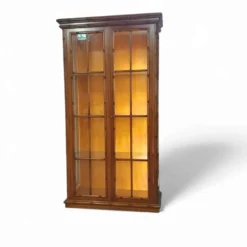 Cabinet en faux bambou par Jonathan Adler / couches de verre / années 1980