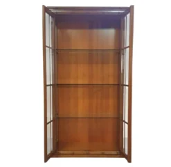 Cabinet en faux bambou par Jonathan Adler / couches de verre / années 1980