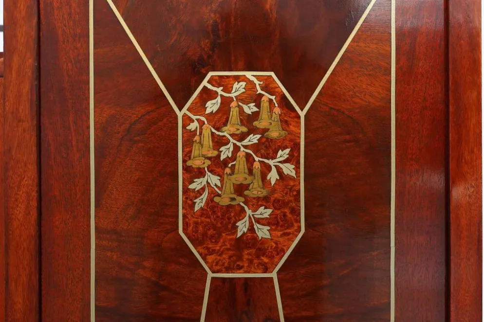 Cabinet en marqueterie Art Déco par De Coene Frères, Belgique, vers 1925