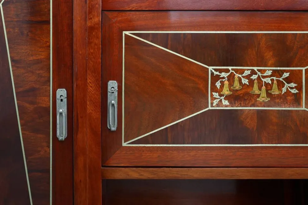 Cabinet en marqueterie Art Déco par De Coene Frères, Belgique, vers 1925