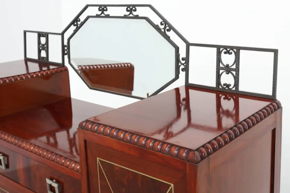 Cabinet en marqueterie Art Déco par De Coene Frères, Belgique, vers 1925