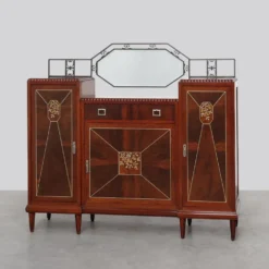 Cabinet en marqueterie Art Déco par De Coene, Belgique, vers 1925