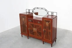 Cabinet en marqueterie Art Déco par De Coene, Belgique, vers 1925