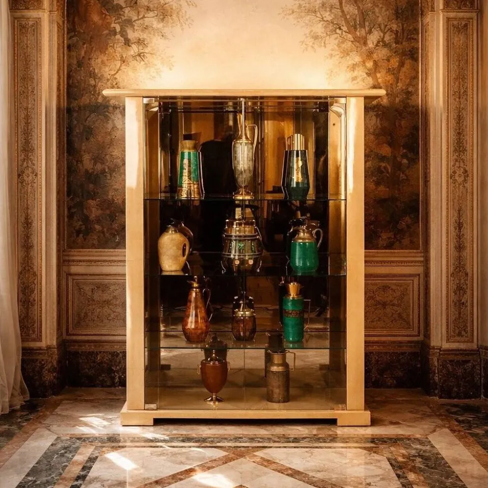 Cabinet en parchemin par Aldo Tura pour Tura Milano