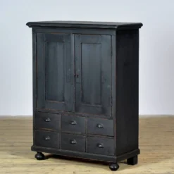 Cabinet en pin avec 6 tiroirs, vers 1920