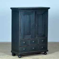 Cabinet en pin avec 6 tiroirs, vers 1920