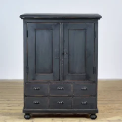 Cabinet en pin avec 6 tiroirs, vers 1920