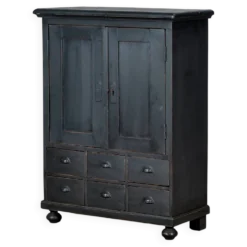 Cabinet en pin avec 6 tiroirs, vers 1920
