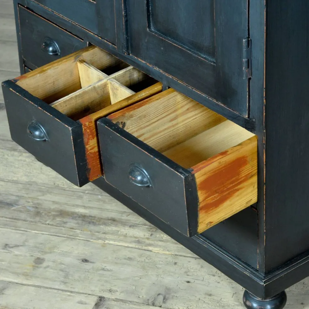 Cabinet en pin avec 6 tiroirs, vers 1920