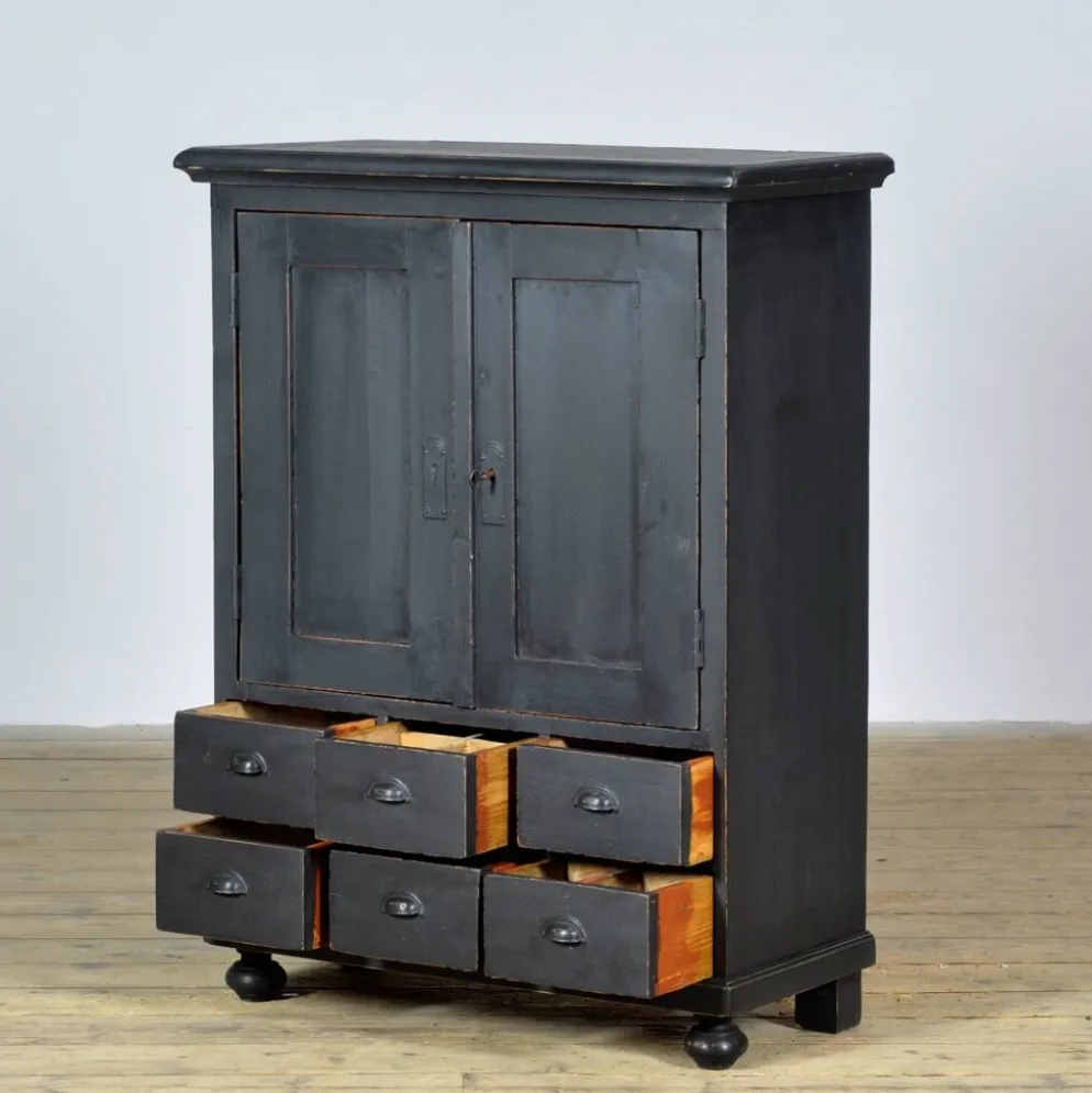 Cabinet en pin avec 6 tiroirs, vers 1920