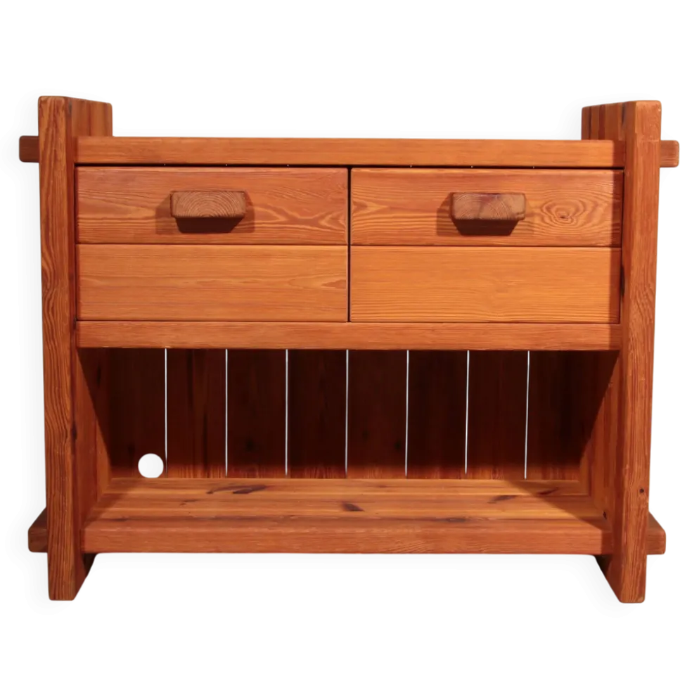 Cabinet en pin brutaliste scandinave par Hans Frydendal