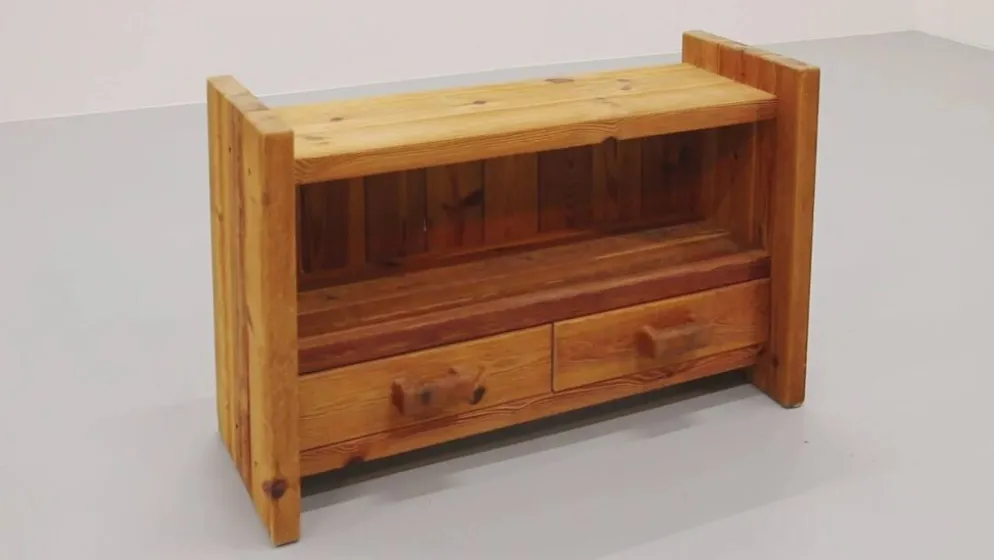 Cabinet en pin brutaliste scandinave par Hans Frydendal