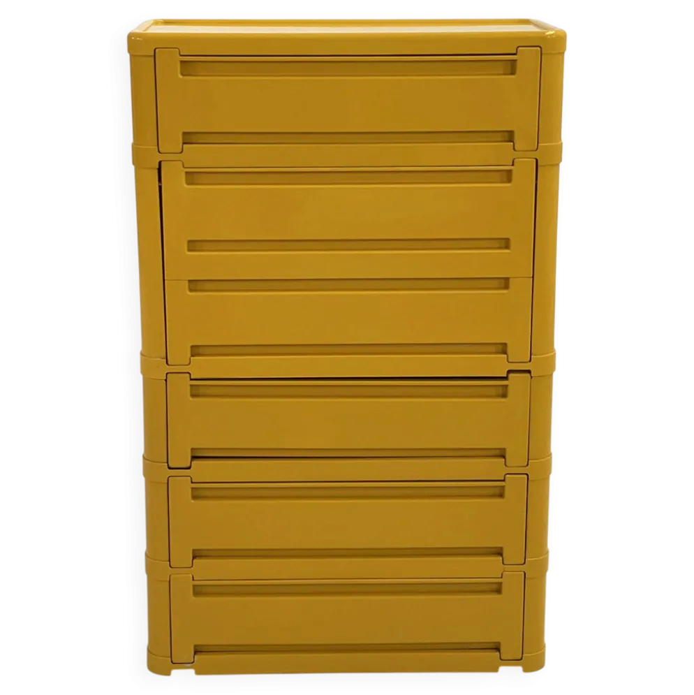 Cabinet jaune modèle “4964” par Olaf Von Bohr pour Kartell, 1970