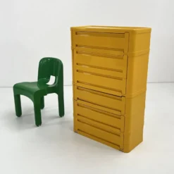 Cabinet jaune modèle “4964” par Olaf Von Bohr pour Kartell, 1970