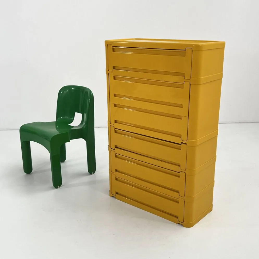 Cabinet jaune modèle “4964” par Olaf Von Bohr pour Kartell, 1970