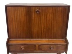 Cabinet mural en teck vintage avec porte à rabat design des années 1960