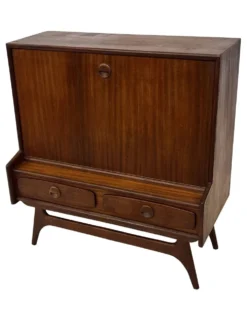 Cabinet mural en teck vintage avec porte à rabat design des années 1960