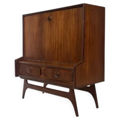 Cabinet mural en teck vintage avec porte à rabat design des années 1960