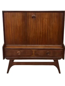 Cabinet mural en teck vintage avec porte à rabat design des années 1960
