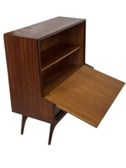 Cabinet mural en teck vintage avec porte à rabat design des années 1960