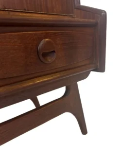 Cabinet mural en teck vintage avec porte à rabat design des années 1960