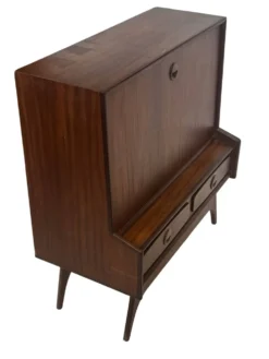 Cabinet mural en teck vintage avec porte à rabat design des années 1960