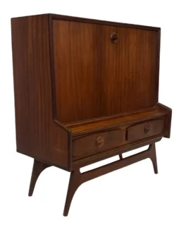 Cabinet mural en teck vintage avec porte à rabat design des années 1960
