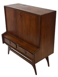 Cabinet mural en teck vintage avec porte à rabat design des années 1960