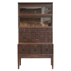 Cabinet notarial/de bureau/de pharmacie modulaire Globe Wernicke d'origine du 19ème siècle
