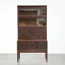 Cabinet notarial/de bureau/de pharmacie modulaire Globe Wernicke d'origine du 19ème siècle