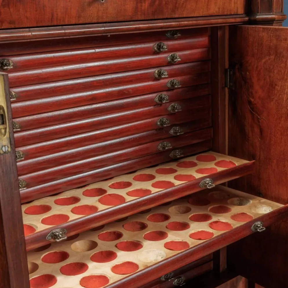 Cabinet piémontais ancien en bois, Italie, XIXe siècle